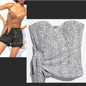 NWT - Free people Victoria Snake Print
Wrap Tube Top - Size Large